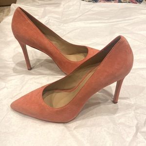 Coral / Pink Suede Pumps Size 8